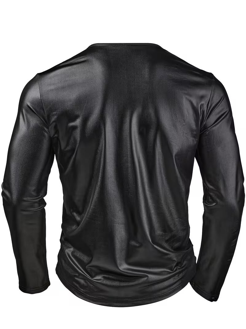 Heavyweight Faux Leather Quarter Zip